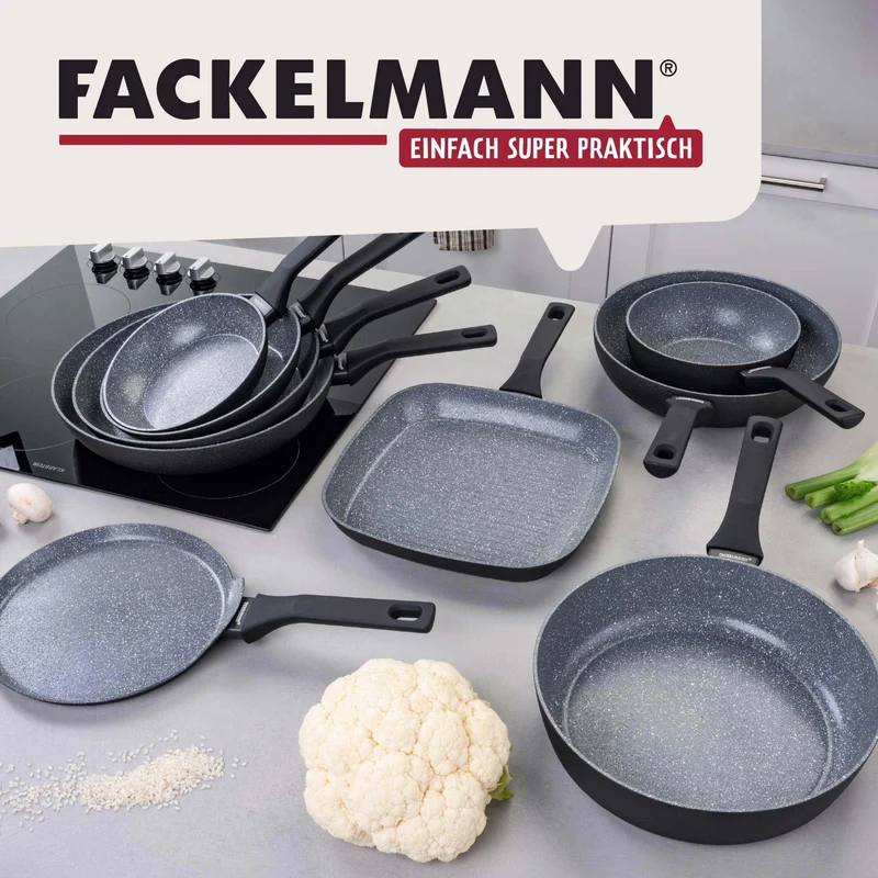 Fackelmann Bratpfanne Cosmo – Ø 28 cm aus gepresstem Aluminium, PFAS-freie Excilon Ceramic Beschichtung, Soft-Touch Griff, Reinigung per Hand