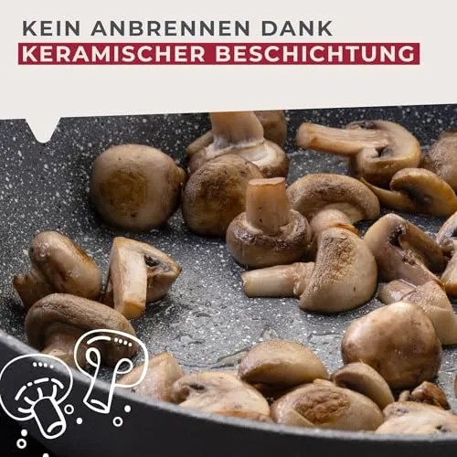 Fackelmann Bratpfanne Cosmo – Ø 28 cm aus gepresstem Aluminium, PFAS-freie Excilon Ceramic Beschichtung, Soft-Touch Griff, Reinigung per Hand