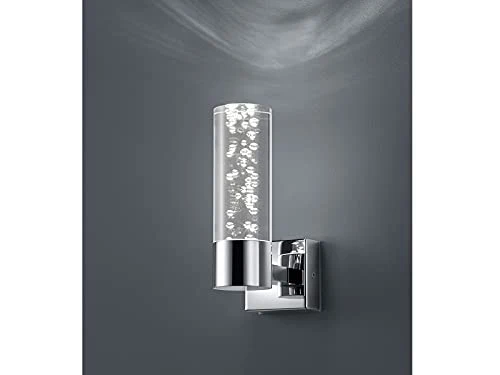 Trio Leuchten LED Bad Wandleuchte Bolsa 282410106, Chrom, Acryl klar mit Bubbles, 3.2 Watt