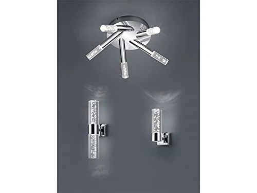 Trio Leuchten LED Bad Wandleuchte Bolsa 282410106, Chrom, Acryl klar mit Bubbles, 3.2 Watt