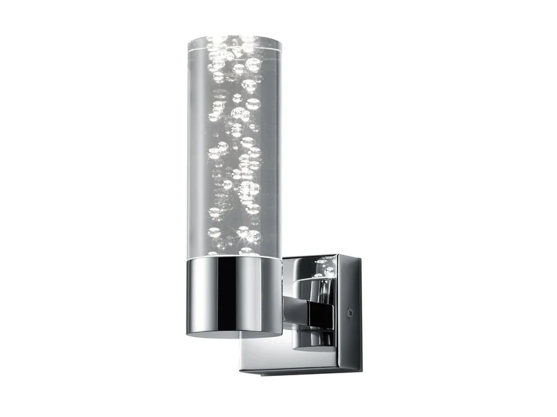 Trio Leuchten LED Bad Wandleuchte Bolsa 282410106, Chrom, Acryl klar mit Bubbles, 3.2 Watt