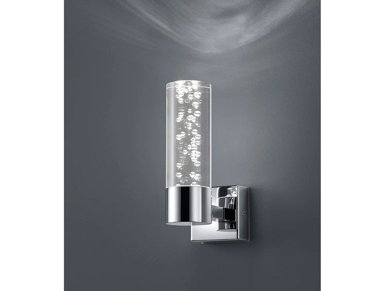 Trio Leuchten LED Bad Wandleuchte Bolsa 282410106, Chrom, Acryl klar mit Bubbles, 3.2 Watt