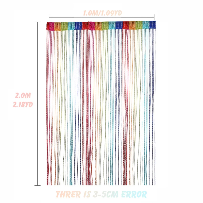 Vidillo Fadenvorhang 100 x 200 cm Fliegenvorhang Terrassentür Türvorhang