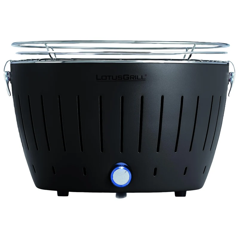 LotusGrill Classic Anthrazitgrau G340 der raucharme Holzkohlegrill/Tischgrill mit USB-Anschluß