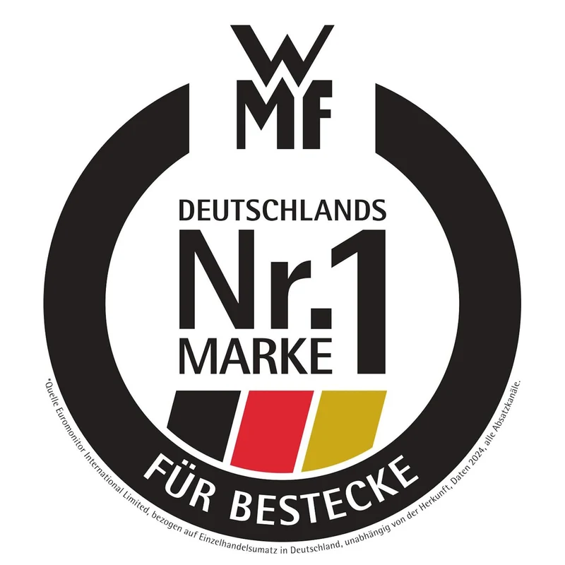 WMF Palermo Besteck Set 12 Personen, Essbesteck 60 teilig, Monobloc-Messer, Cromargan Edelstahl poliert, glänzend, spülmaschinenfest