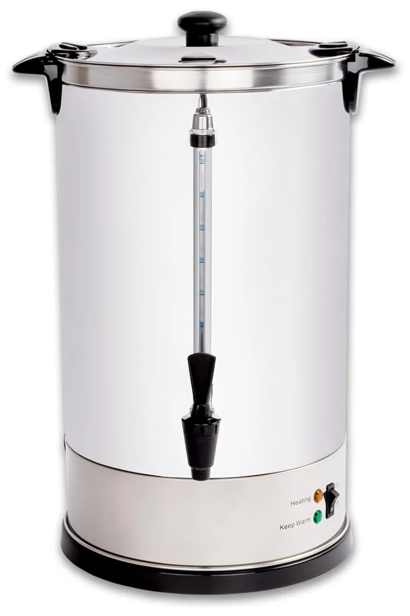 Beeketal 'BGK16' Gastro Rundfilter Kaffeemaschine 16 Liter, Edelstahl Filterkaffeemaschine doppelwandig mit 2 Heizsystemen (Brühen/Warmhalten), Füllstandsanzeiger und rosftreiem Permanent-Filter