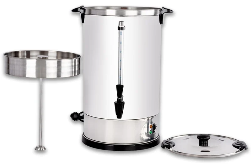 Beeketal 'BGK16' Gastro Rundfilter Kaffeemaschine 16 Liter, Edelstahl Filterkaffeemaschine doppelwandig mit 2 Heizsystemen (Brühen/Warmhalten), Füllstandsanzeiger und rosftreiem Permanent-Filter