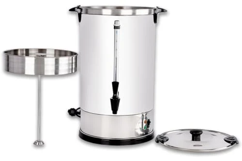 Beeketal 'BGK16' Gastro Rundfilter Kaffeemaschine 16 Liter, Edelstahl Filterkaffeemaschine doppelwandig mit 2 Heizsystemen (Brühen/Warmhalten), Füllstandsanzeiger und rosftreiem Permanent-Filter