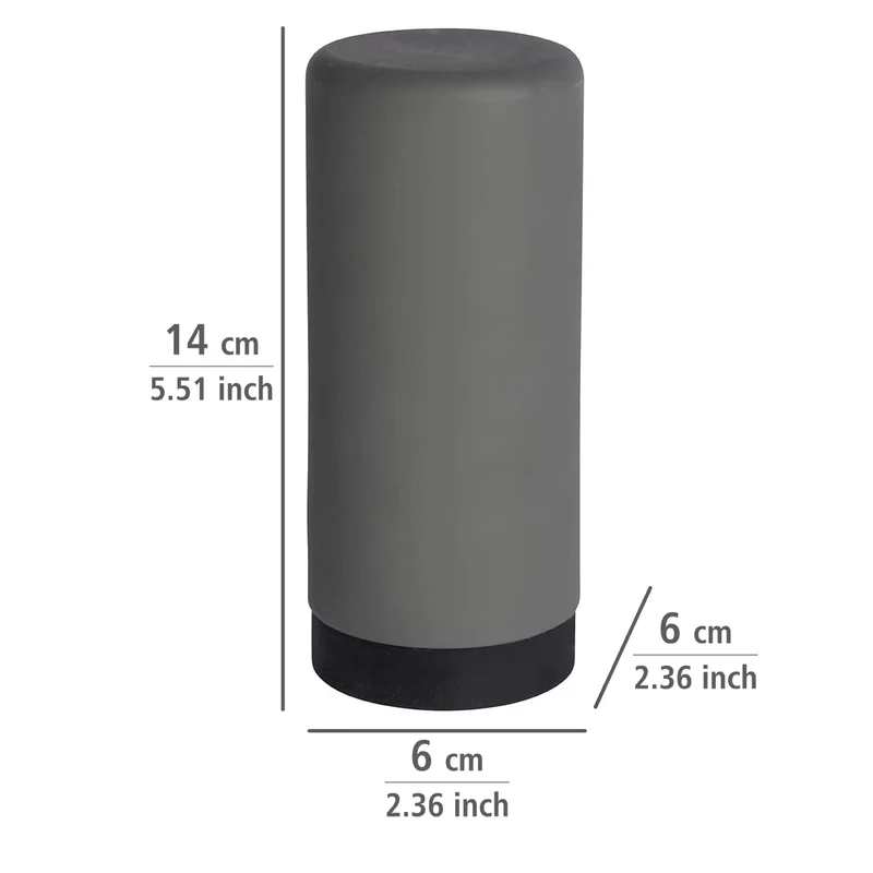 WENKO Spülmittelspender Easy Squeez-e, hochwertiger Spender für Spülmittel in der Küche, einfach Dosierung, Seifenspender aus auslaufsicherem Silikon, Fassungsvermögen 250 ml, Ø 6 x 14 cm, Grau