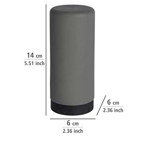 WENKO Spülmittelspender Easy Squeez-e, hochwertiger Spender für Spülmittel in der Küche, einfach Dosierung, Seifenspender aus auslaufsicherem Silikon, Fassungsvermögen 250 ml, Ø 6 x 14 cm, Grau