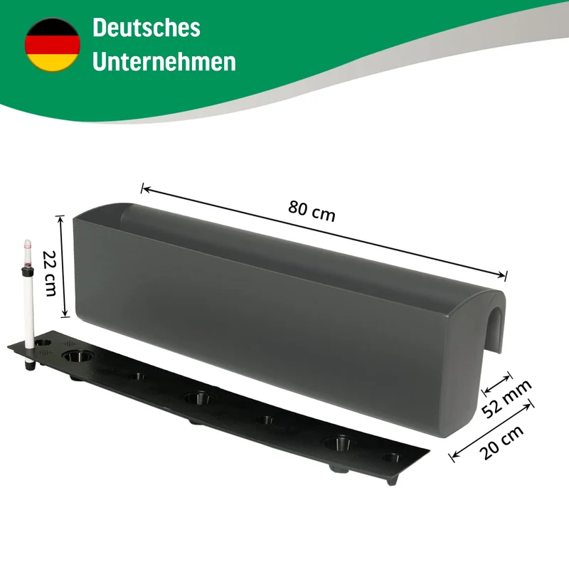 VIVANNO Balkonkasten 80 cm mit Halterung & Bewässerung BALKONA Classico