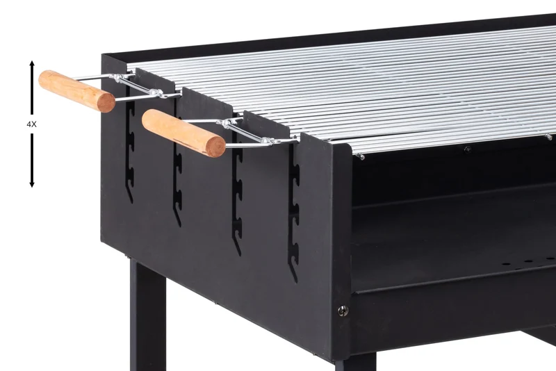 Tarrington House Holzkohlegrill Brigida, Stahl, 2 höhenverstellbare Roste, mit Räder, schwarz