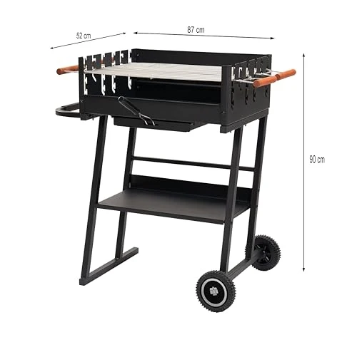 Tarrington House Holzkohlegrill Brigida, Stahl, 2 höhenverstellbare Roste, mit Räder, schwarz