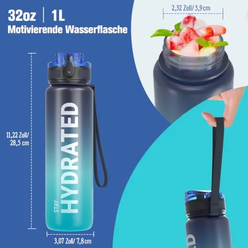 Sahara Sailor Trinkflasche, Tritan 1L/500ML/750ML Wasserflasche 1 Flasche
