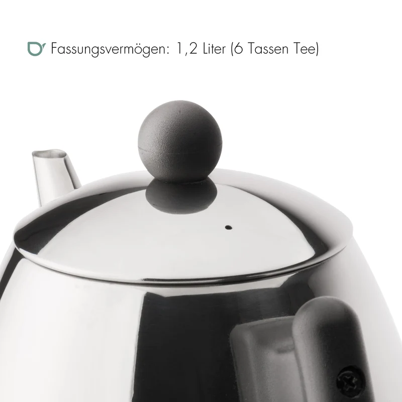 Bredemeijer Teekanne Edelstahl 1,2 Liter, Teezubereiter - Silber