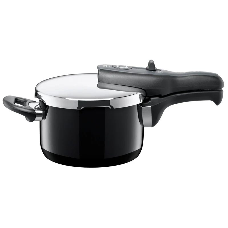 Silit Sicomatic t-plus Schnellkochtopf 2,5l, Schnelltopf 18 cm, Silargan Funktionskeramik, Induktion, 3 Kochstufen, Einhand-Drehregler, schwarz