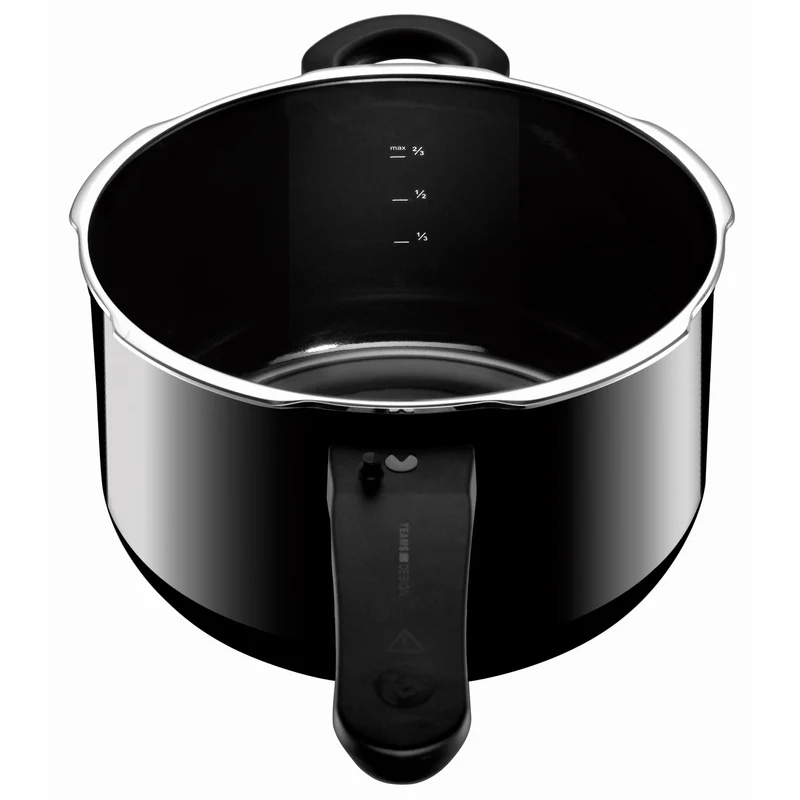 Silit Sicomatic t-plus Schnellkochtopf 2,5l, Schnelltopf 18 cm, Silargan Funktionskeramik, Induktion, 3 Kochstufen, Einhand-Drehregler, schwarz
