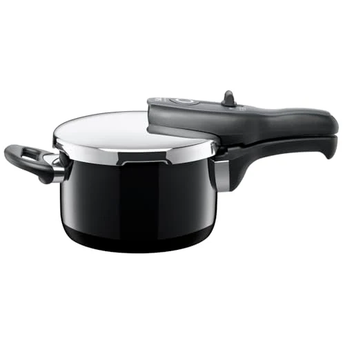 Silit Sicomatic t-plus Schnellkochtopf 2,5l, Schnelltopf 18 cm, Silargan Funktionskeramik, Induktion, 3 Kochstufen, Einhand-Drehregler, schwarz