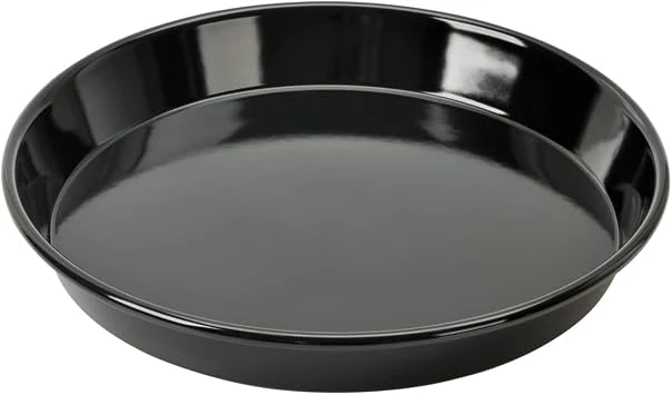 Original Kaiser Inspiration Pizzablech-Backblech rund 28 cm, Blech antihaftbeschichtet, schnittfester Emaille-Boden, spülmaschinengeeignet, formstabil, Schwarz