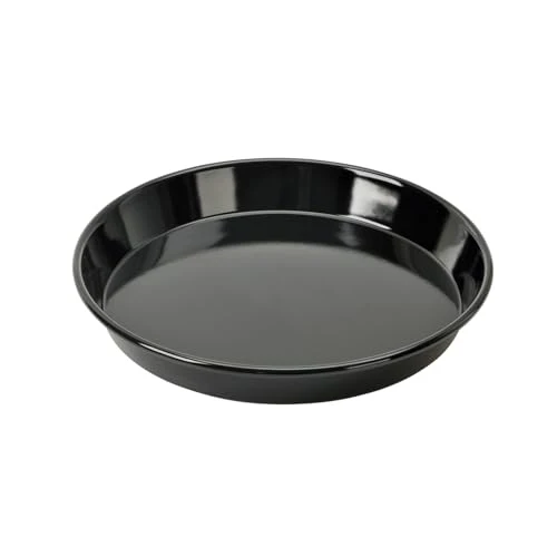 Original Kaiser Inspiration Pizzablech-Backblech rund 28 cm, Blech antihaftbeschichtet, schnittfester Emaille-Boden, spülmaschinengeeignet, formstabil, Schwarz