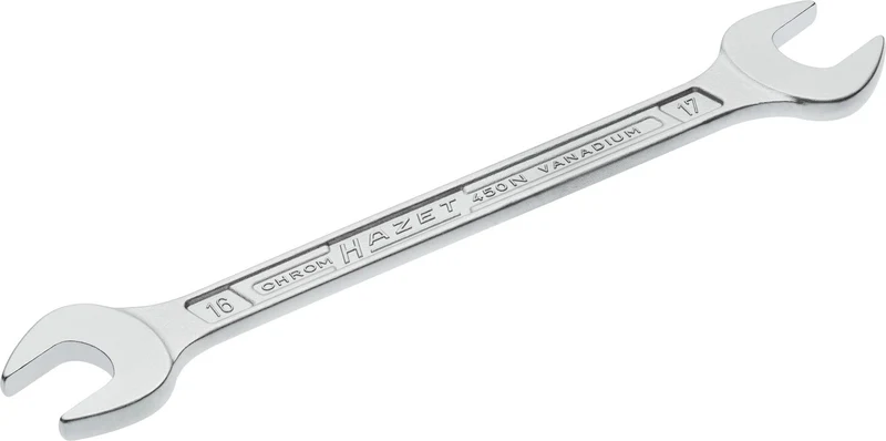 Hazet Doppel-Maulschlüssel 450N-16X17, Außenprofil Sechskant, SW 16 x 17 mm