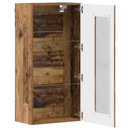 Moderner rechteckiger Holzschrank mit Stauraum, 50 x 29 x 100 cm, aus Holzwerkstoff für Wohnzimmer, Homeoffice oder Schlafzimmer