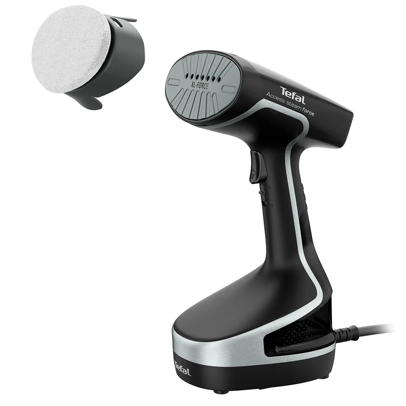 Tefal Access Steam Force Dampfbürste, Dampfglätter 2000 Watt, 190 ml Wassertank, in nur 25 Sekunden aufgeheizt und einsatzbereit, entkeimende Dampfkraft, Steamer, schwarz/silber, DT8250