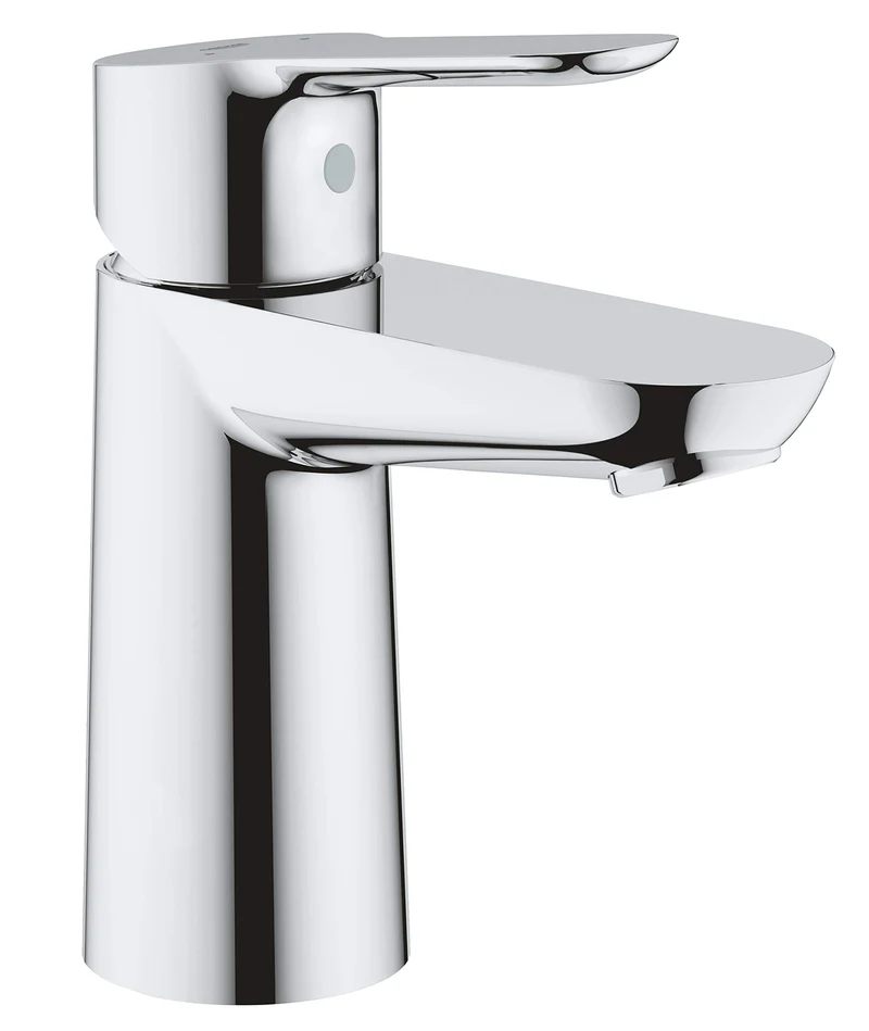 GROHE BauEdge, Waschtischarmatur, wassersparend (Wasserhahn für das Bad, 15cm hoch, mit Keramikkartusche, einfache Installation am Waschbecken), chrom, 23330000