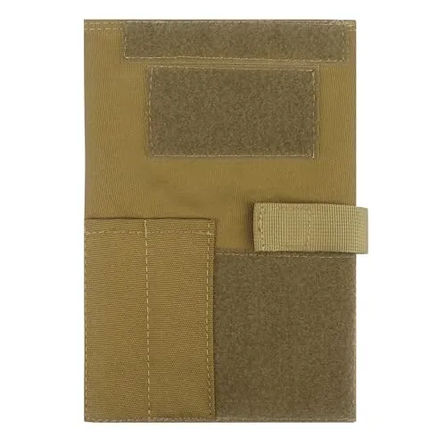 OCP Militär-Notizbuchhülle – 5,5 x 8 Zoll taktische Hülle mit Patch-Schlaufe und Taschen (Notizbuch nicht im Lieferumfang enthalten) (Khaki)