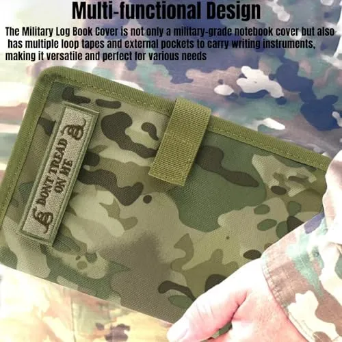 OCP Militär-Notizbuchhülle – 5,5 x 8 Zoll taktische Hülle mit Patch-Schlaufe und Taschen (Notizbuch nicht im Lieferumfang enthalten) (Khaki)