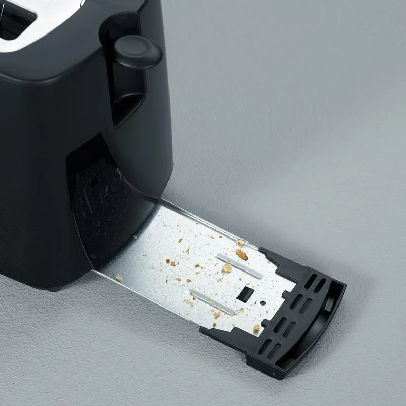 SEVERIN Automatik-Toaster, Toastgerät mit Brötchenaufsatz, hochwertig, mit Krümelschublade und 700 W Leistung, schwarz, AT 2287