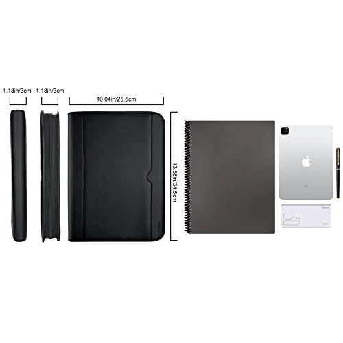 ProCase A4 Schreibmappe Konferenzmappe Portfolio Dokumentenmappe -Schwarz