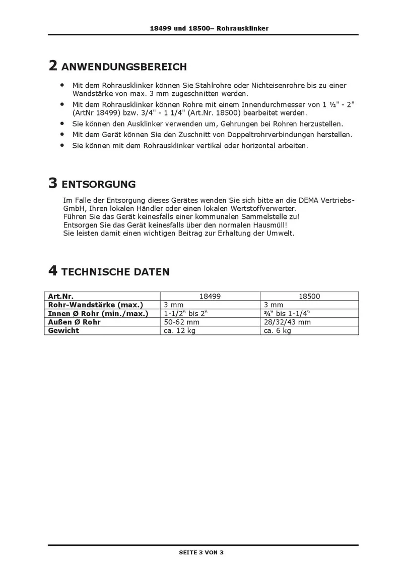 DEMA Rohrausklinker 3/4–1 1/4 Zoll – Rohrausschneider, Ausklinkergerät, Rohrbearbeitungswerkzeug – präzise, robust, effizient – für Handwerk & Bau