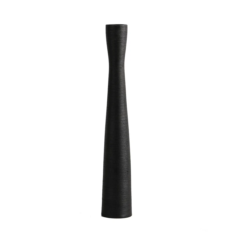 Cutfouwe Schwarz Keramik Vase Groß, Bodenvase 50cm, Deko Vase Schmal Hoch