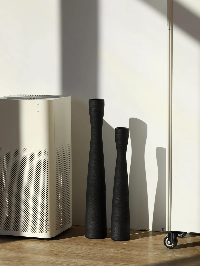 Cutfouwe Schwarz Keramik Vase Groß, Bodenvase 50cm, Deko Vase Schmal Hoch
