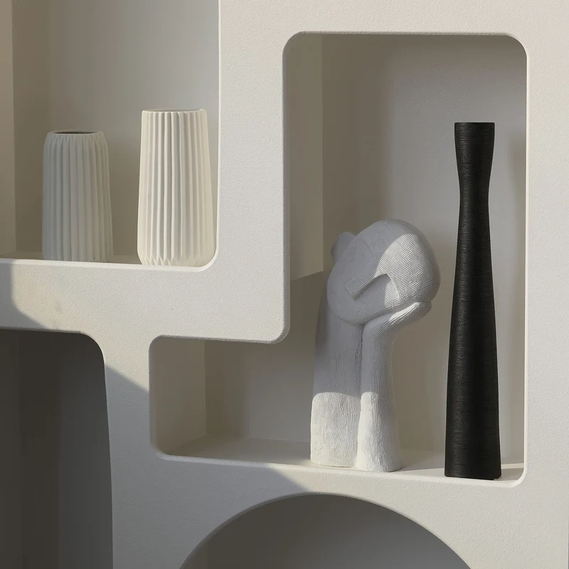 Cutfouwe Schwarz Keramik Vase Groß, Bodenvase 50cm, Deko Vase Schmal Hoch