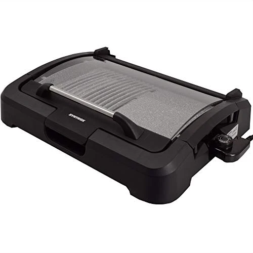 Syntrox Germany TG-2200W elektrischer Tischgrill mit Keramik Grillplatte Elektrogrill BBQ Grill Barbecue mit Glasdeckel