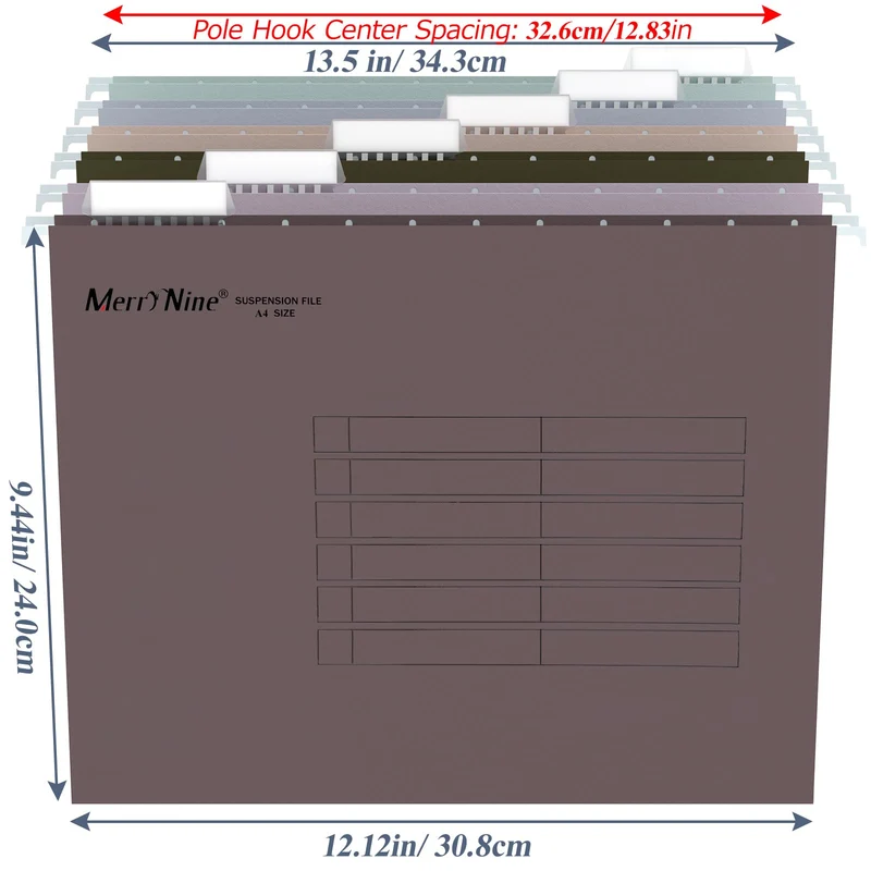MerryNine A4-Hängemappen, 24 Stück, Aktenschrank, Hängemappen mit Registern und Karteneinsätzen, für Schule, Zuhause, Arbeit, Büro, Organisation (MixedColor6, A4)