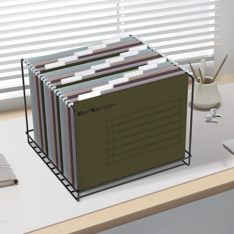 MerryNine A4-Hängemappen, 24 Stück, Aktenschrank, Hängemappen mit Registern und Karteneinsätzen, für Schule, Zuhause, Arbeit, Büro, Organisation (MixedColor6, A4)