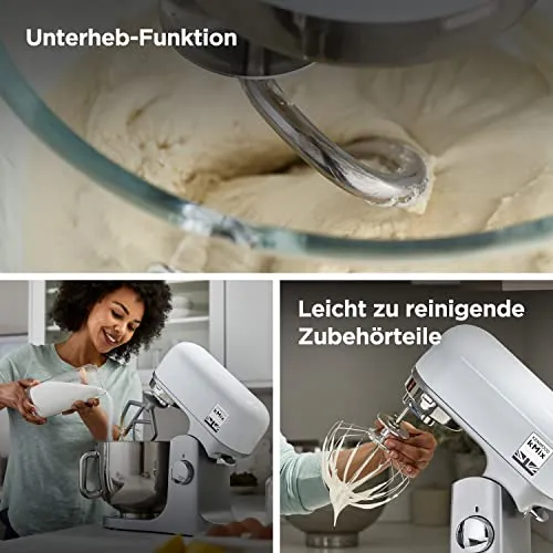 Kenwood KMix - Küchenmaschine 1000W 5L Edelstahl 6 Stufen Weiß