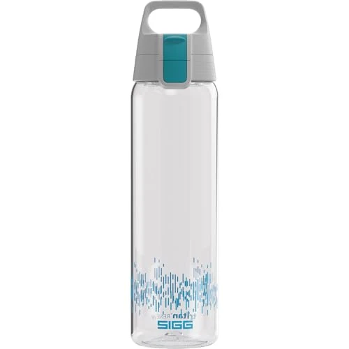 SIGG - Tritan Trinkflasche - Sportflasche Total Clear ONE MyPlanet Aqua - kohlensäurehaltige Getränke - Spülmaschinenfest, Auslaufsicher, Kratzfest - BPA-frei - Sport & Fitness - Blau - 0,75L