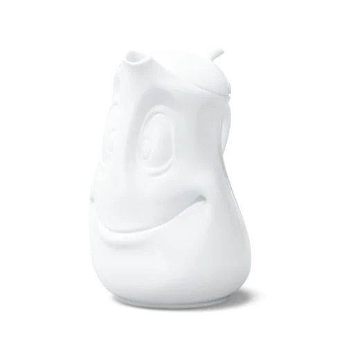 FIFTYEIGHT PRODUCTS / Tassen / Kanne „Gut drauf“ (Porzellan, 1200 ml, weiß, Made in Germany)