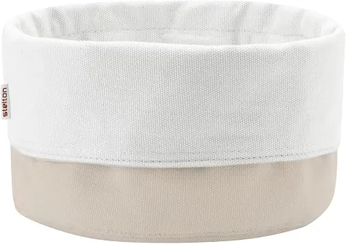 Stelton Brottasche - 100% OEKO-TEX Baumwolle - Faltbar - Maschinenwaschbar - Als Brotaufbewahrung oder als Tischbrotkorb vielseitig einsetzbar, Design von Klaus Rath, Sand/Weiß