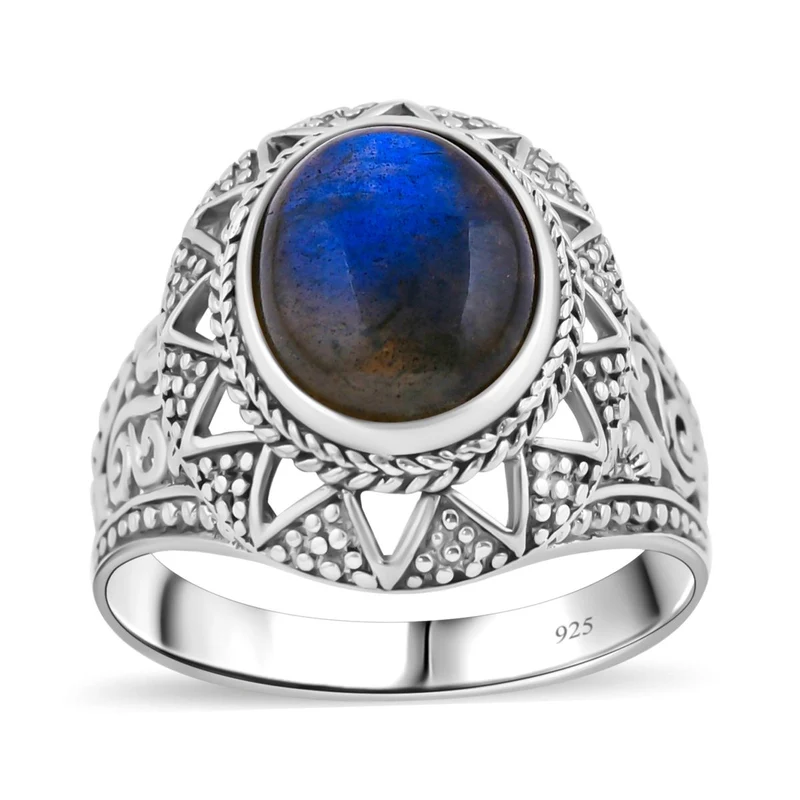 Royal Bali - Labradorit Ring, 925 Silber, , ca. 6.35 ct