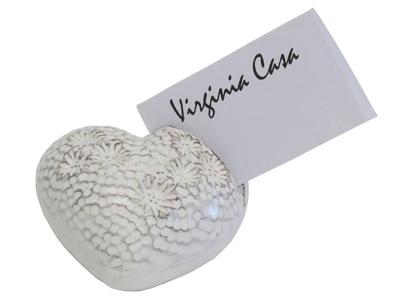 Virginia Casa Natale 'Herz-Tischkarte - ø6cm - bianco'