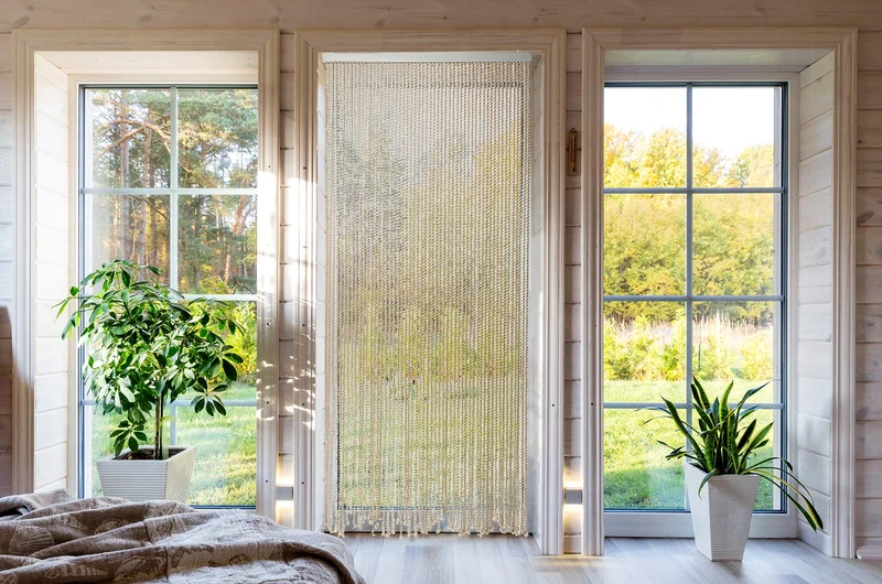 Kobolo Seilvorhang MARITIM 90x195/200cm Türvorhang 90x195/200 cm Beige