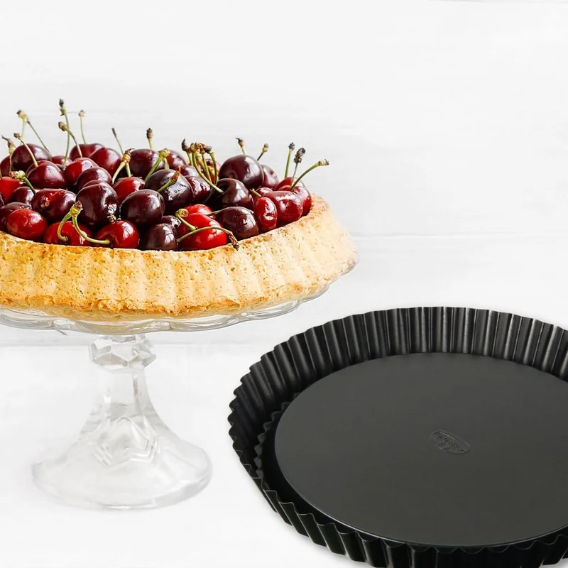 Dr. Oetker Obstkuchenform Ø 28 cm, klassische Backform für köstlichen Tortenboden, Quicheform aus Stahl mit Antihaftbeschichtung, Menge: 1 Stück