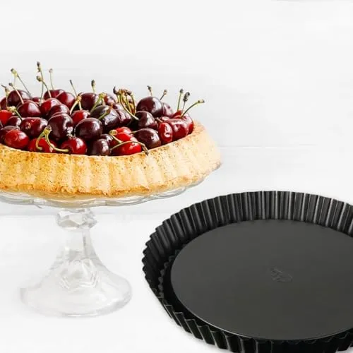 Dr. Oetker Obstkuchenform Ø 28 cm, klassische Backform für köstlichen Tortenboden, Quicheform aus Stahl mit Antihaftbeschichtung, Menge: 1 Stück