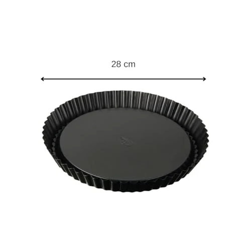 Dr. Oetker Obstkuchenform Ø 28 cm, klassische Backform für köstlichen Tortenboden, Quicheform aus Stahl mit Antihaftbeschichtung, Menge: 1 Stück