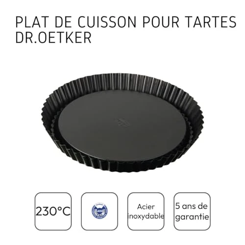 Dr. Oetker Obstkuchenform Ø 28 cm, klassische Backform für köstlichen Tortenboden, Quicheform aus Stahl mit Antihaftbeschichtung, Menge: 1 Stück